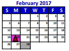 District School Academic Calendar for New Caney Sixth Grade Campus for February 2017