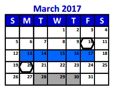 District School Academic Calendar for Bens Branch Elementary for March 2017