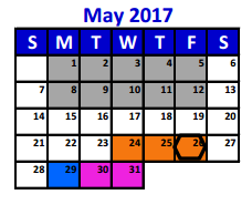 District School Academic Calendar for Bens Branch Elementary for May 2017