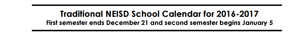 District School Academic Calendar for Reagan High School