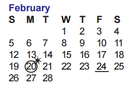 District School Academic Calendar for Ward Elementary School for February 2017