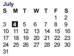 District School Academic Calendar for Warren High School for July 2016