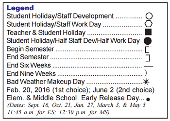 District School Academic Calendar Legend for Lewis Elementary School