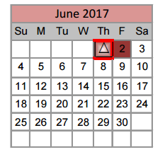 District School Academic Calendar for Lakeview Elementary for June 2017