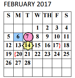 District School Academic Calendar for PSJA High School for February 2017