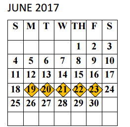 District School Academic Calendar for Buell Central High School for June 2017