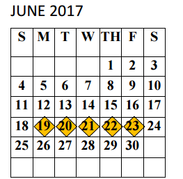 District School Academic Calendar for Alamo Middle for June 2017