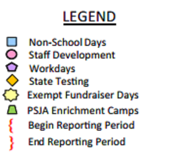 District School Academic Calendar Legend for Reed Mock Elementary