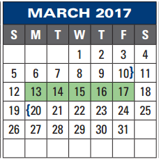 District School Academic Calendar for Morales Elementary for March 2017