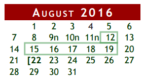 District School Academic Calendar for Magnolia Elementary for August 2016