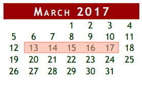 District School Academic Calendar for Robert Turner High School for March 2017