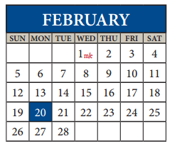 District School Academic Calendar for John B Connally High School for February 2017