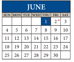 District School Academic Calendar for Dessau Elementary for June 2017