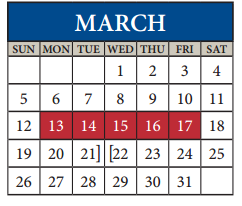 District School Academic Calendar for Delco Primary School for March 2017