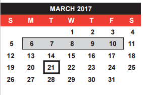 District School Academic Calendar for David Mccall Elementary for March 2017