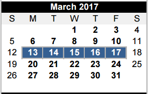 District School Academic Calendar for Memorial 7th 8th 9th Grade Center for March 2017