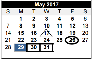 District School Academic Calendar for Houston Elementary for May 2017