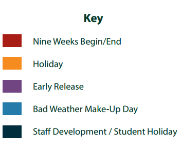 District School Academic Calendar Legend for Plano Alternative School