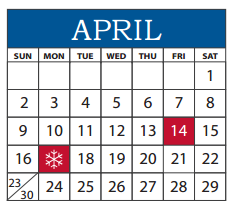 District School Academic Calendar for Hamilton Park Pacesetter Magnet for April 2017