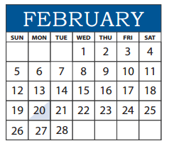 District School Academic Calendar for Richardson North Junior High for February 2017