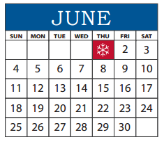 District School Academic Calendar for Dobie Pri for June 2017