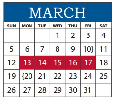 District School Academic Calendar for Math/science/tech Magnet for March 2017