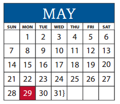 District School Academic Calendar for Prestonwood Elementary for May 2017