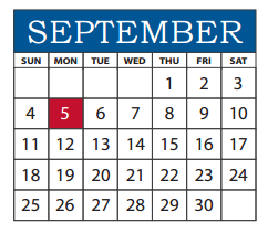 District School Academic Calendar for Math/science/tech Magnet for September 2016
