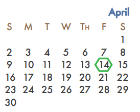 District School Academic Calendar for Virginia Reinhardt Elementary for April 2017