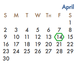 District School Academic Calendar for J W Williams Middle for April 2017