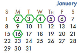 District School Academic Calendar for Sharon Shannon Elementary for January 2017