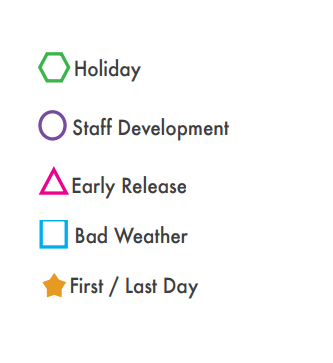 District School Academic Calendar Legend for Celia Hays Elementary