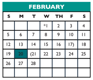 District School Academic Calendar for Teravista Elementary School for February 2017