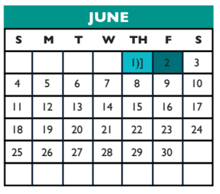 District School Academic Calendar for Blackland Prairie Elementary School for June 2017
