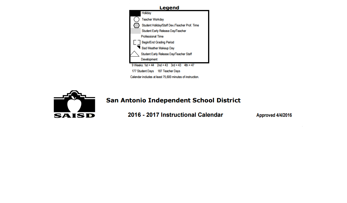 District School Academic Calendar Key for Bowden Elementary School