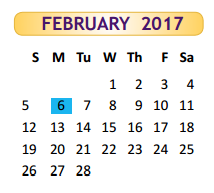 District School Academic Calendar for Berta Cabaza Middle for February 2017