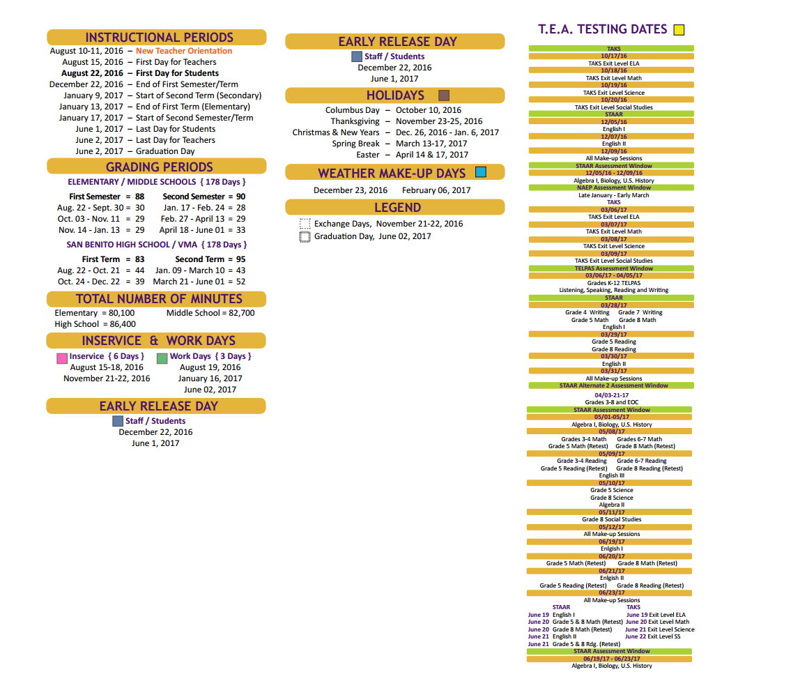 District School Academic Calendar Key for Amador R Rodriguez Juvenile Boot C