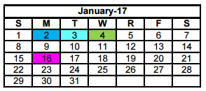 District School Academic Calendar for Goodnight Middle School for January 2017