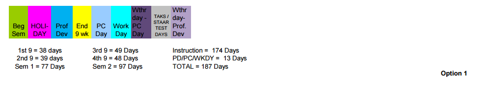 District School Academic Calendar Key for Bowie Elementary