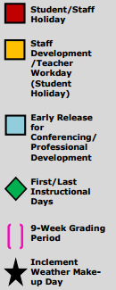 District School Academic Calendar Legend for Barbara Jordan Int