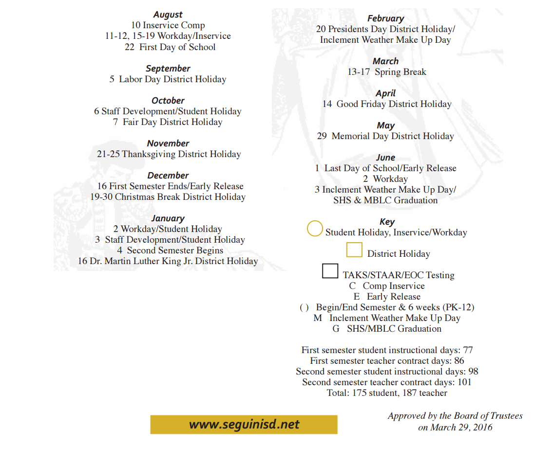 District School Academic Calendar Key for Patlan Elementary