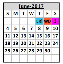 District School Academic Calendar for Fred Douglass School for June 2017