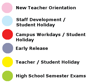 District School Academic Calendar Legend for Life Skills Program For Student Pa