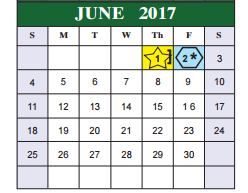 District School Academic Calendar for Indian Creek Elementary for June 2017