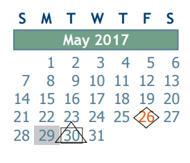 District School Academic Calendar for Clark Intermediate School for May 2017