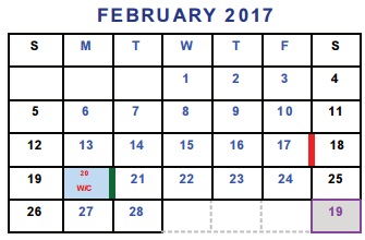 District School Academic Calendar for Lamar Middle for February 2017