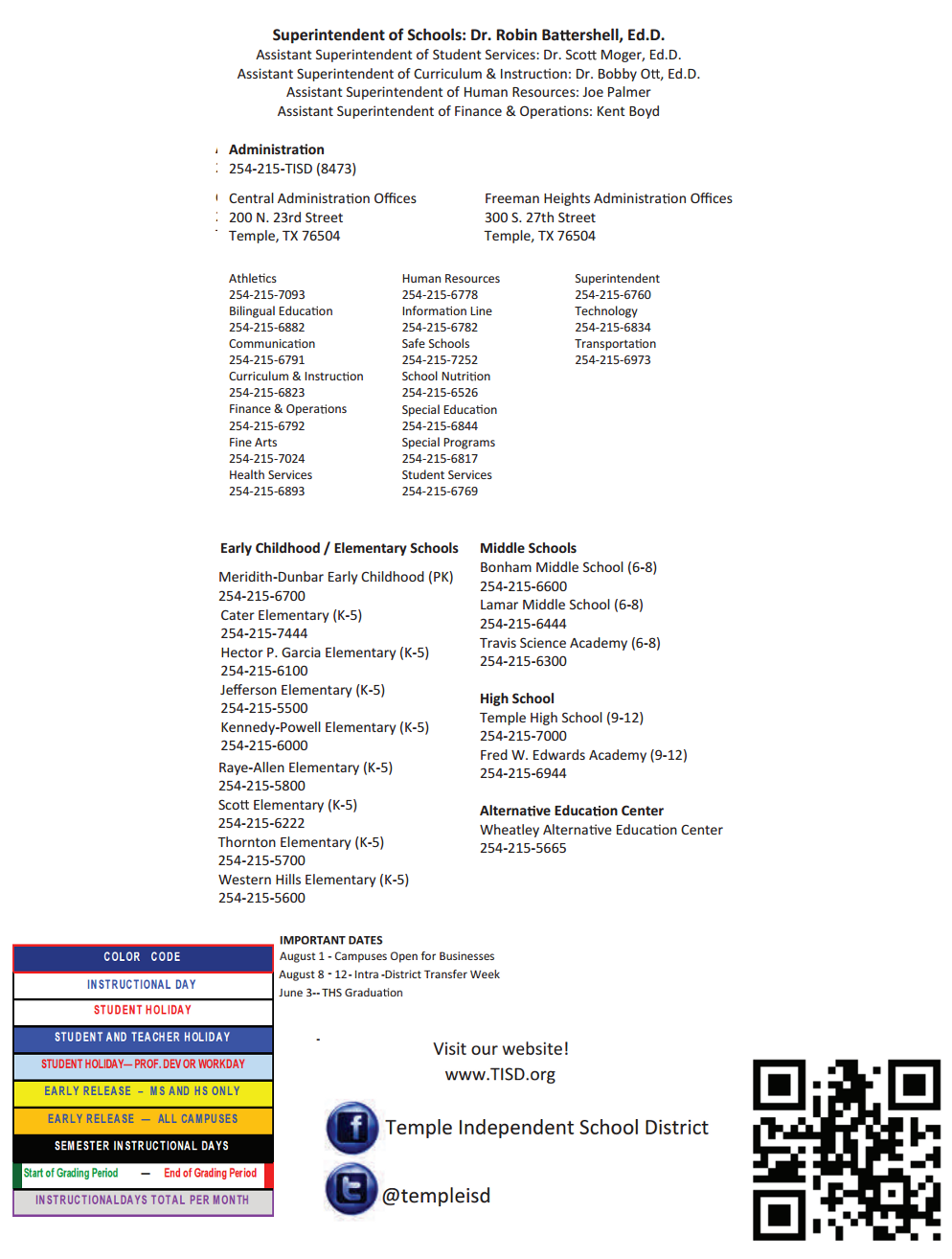 District School Academic Calendar Key for Meridith-dunbar Elementary