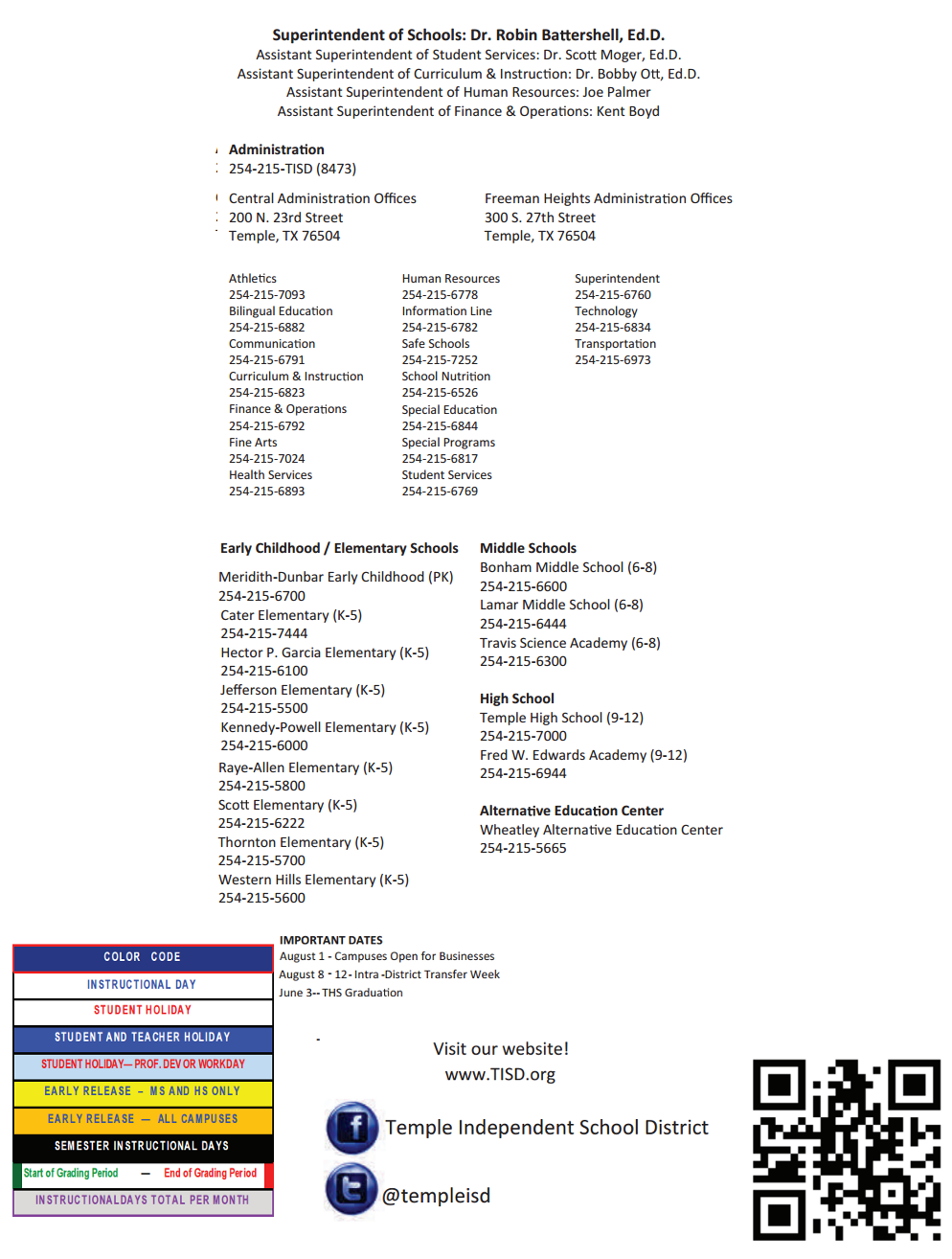 District School Academic Calendar Key for Western Hills Elementary