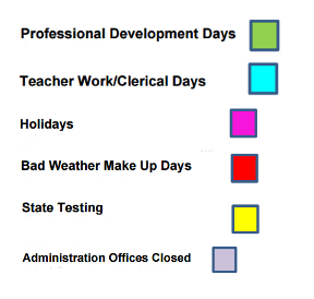 District School Academic Calendar Legend for Moore Mst Magnet School