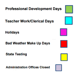 District School Academic Calendar Legend for Alvin V Anderson Educational Compl